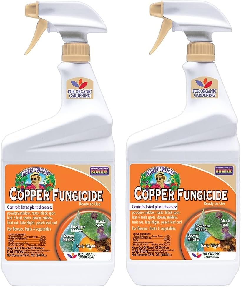 Bonide Captain Jack's Copper Fungicide, 32 oz Ready-to-Use Spray for Organic Gardening, Controls Common Diseases