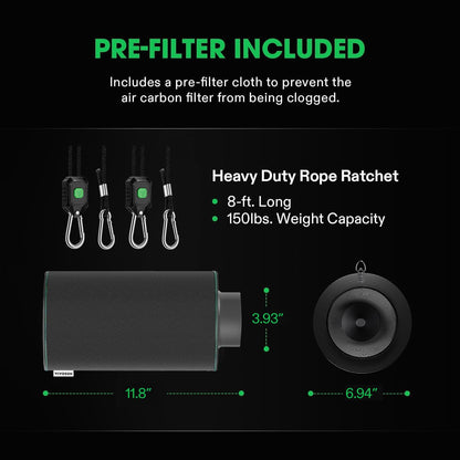 VIVOSUN Carbon Filters and Pre-Filters, Multiple Sizes