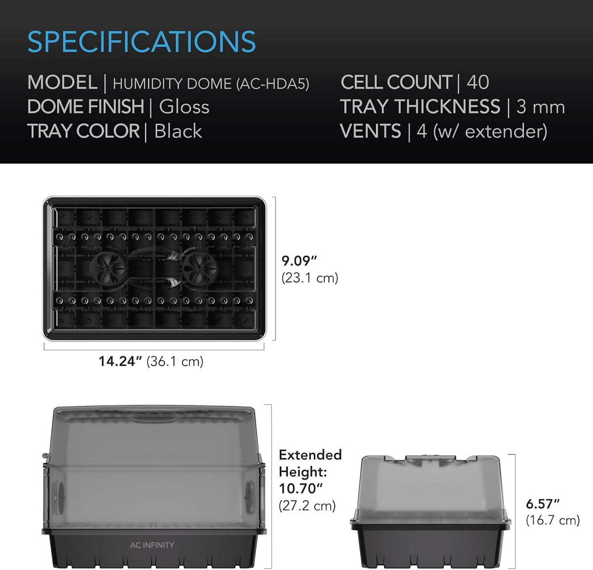 AC Infinity Humidity Domes and Propagation Kit Options