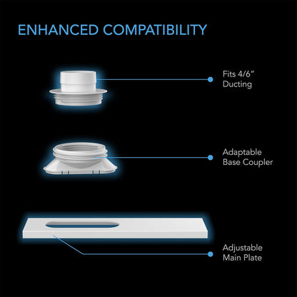AC Infinity Window Duct Kit, Universal Vent Port for 4” and 6” Inline Fans
