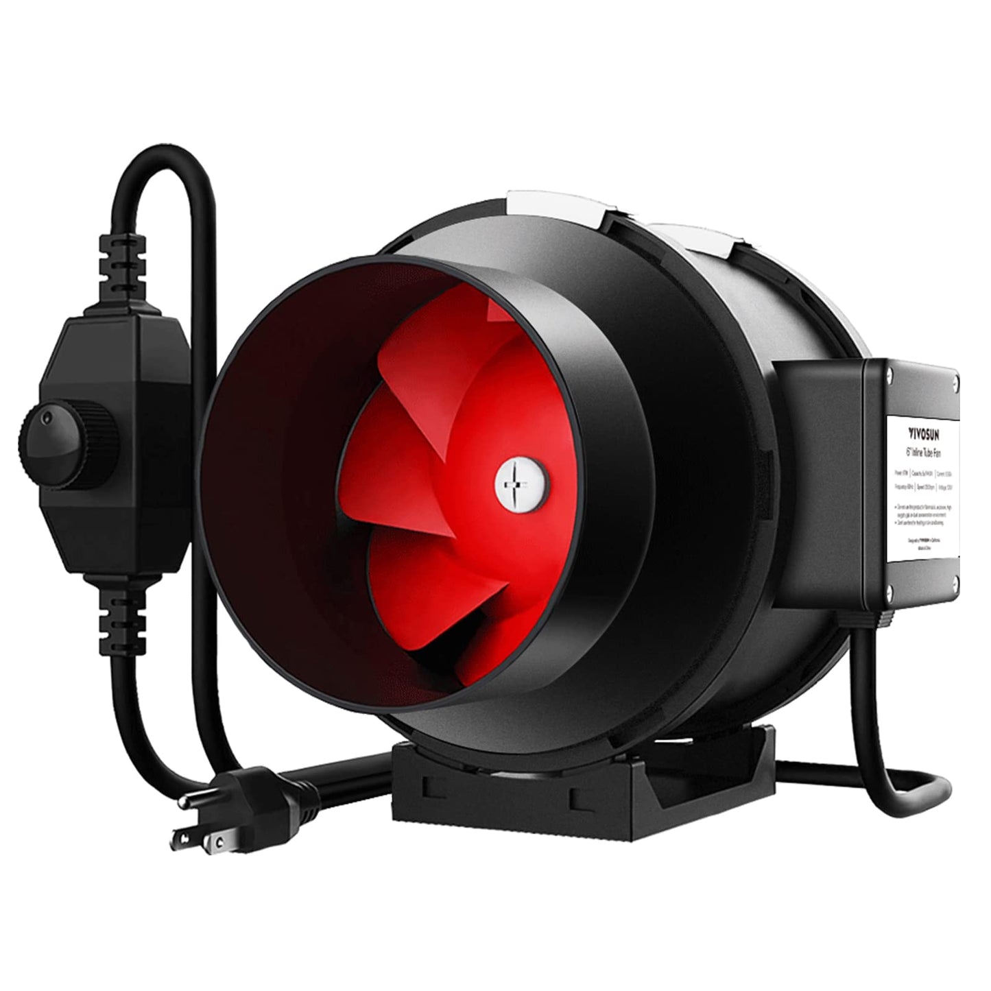 VIVOSUN R4 4 Inch 190 CFM Inline Duct Ventilation Fan with Variable Speed Controller for Grow Tent