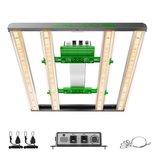 2024 New Version MARS HYDRO FC-E3000 300Watt LED Grow Light 3X3ft Full Spectrum Grow Light Bar, Smart Dimmable & Integrated Grow Lampe for Veg Bloom Flower, Achieve 2.8 umol/J