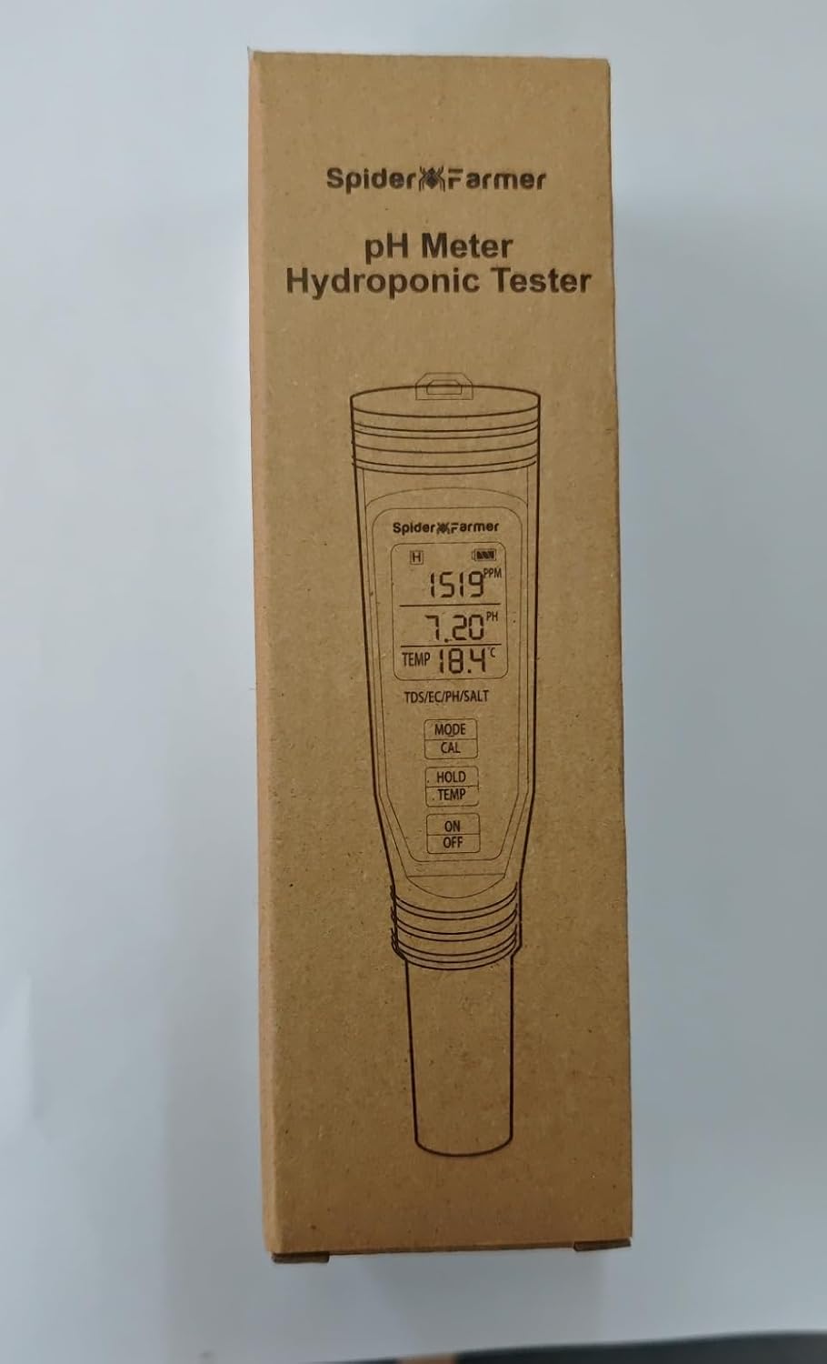 Spider Farmer 5-in-1 Digital pH Meter Kit Pen Tester for Water Hydroponics