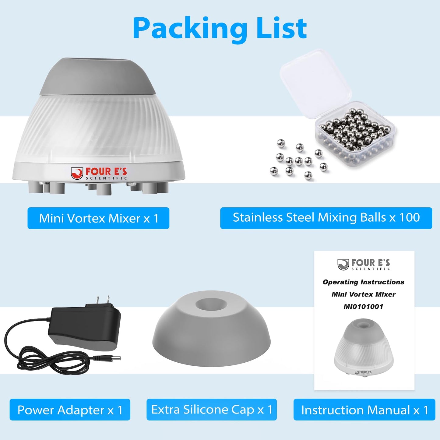 FOUR E'S SCIENTIFIC 5000 RPM Vortex Mixer Paint Shaker, Fast Mixing Touch Mode for Miniature Paint, Lash Extensions Adhesive, Nail Polish