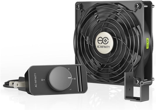 AC Infinity AXIAL S1225, 120mm Muffin Fan with Speed Controller, UL-Certified for Doorway, Room to Room, Wood Stove, Fireplace, Circulation Projects