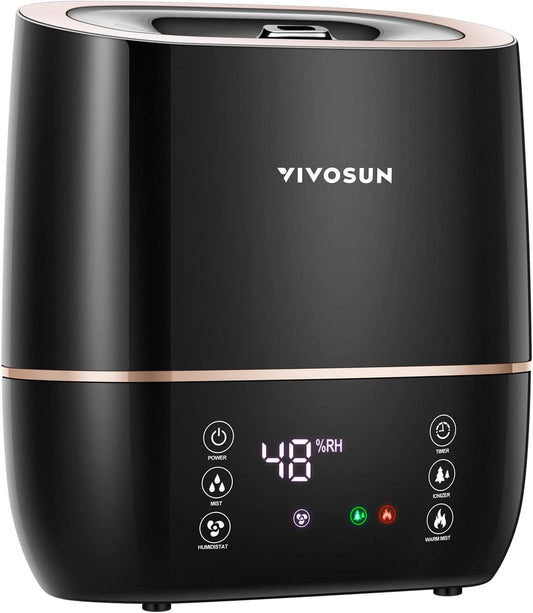 VIVOSUN 2-in-1 Warm and Cool Mist Humidifier, 5L Indoor Ultrasonic Air Humidifier with Essential Oil Tray for Bedrooms, Plants, Offices and Babies
