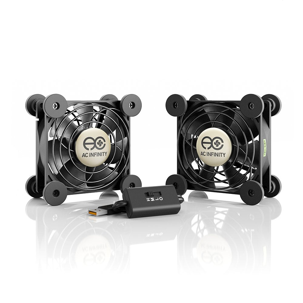 AC Infinity MULTIFAN S7, Quiet Dual 120mm USB Fan, UL-Certified for Receiver DVR PlayStation Xbox Computer Cabinet Cooling
