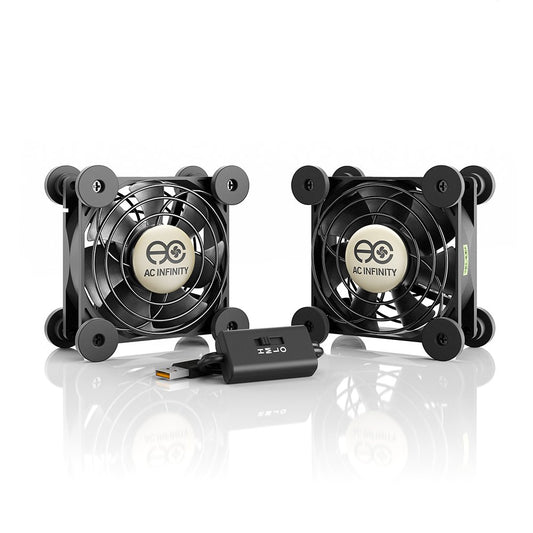 AC Infinity MULTIFAN S7, Quiet Dual 120mm USB Fan, UL-Certified for Receiver DVR PlayStation Xbox Computer Cabinet Cooling