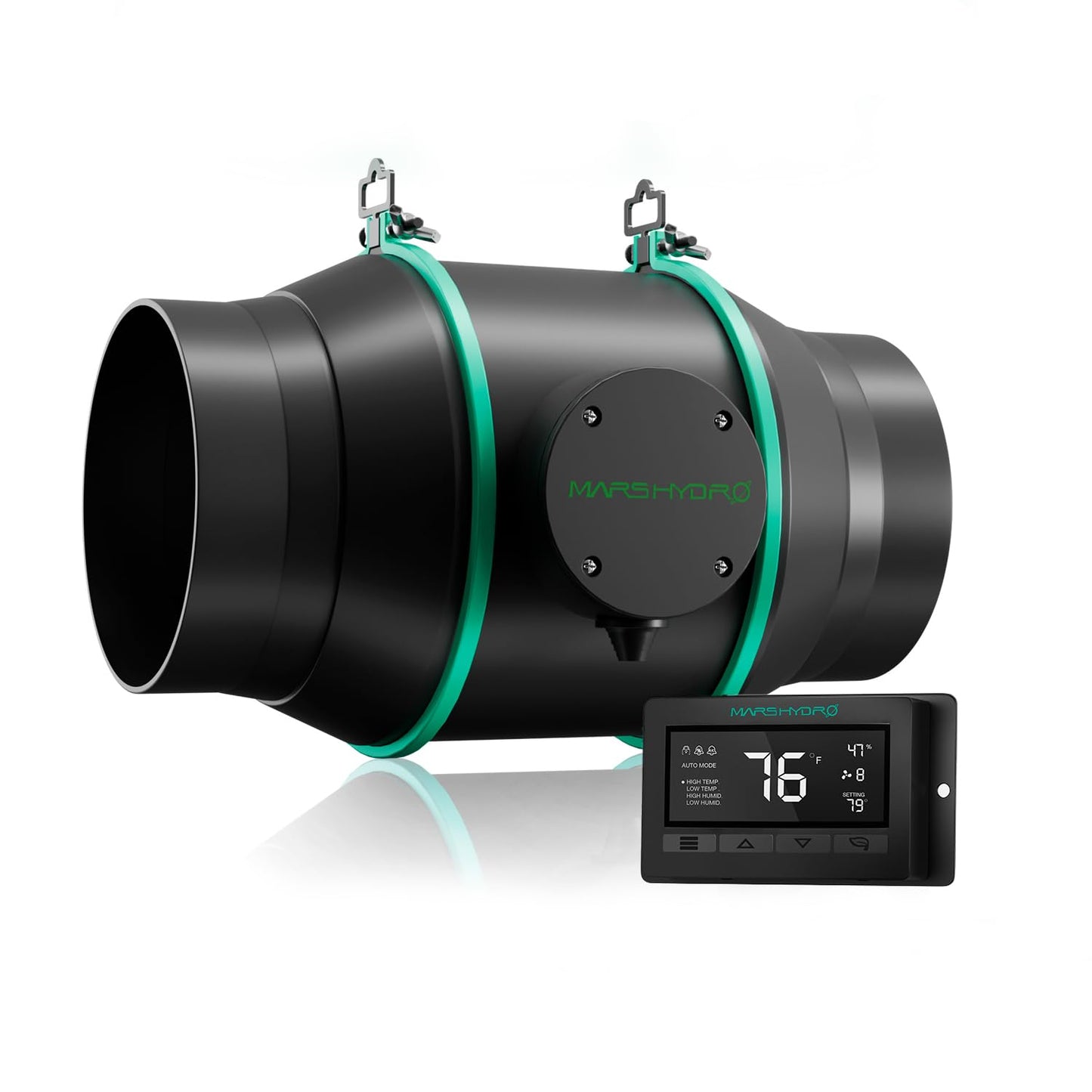 MARS HYDRO 4 Inch Inline Fan and Filter, with Temperature and Humidity Controller, and 25 Feet Ducting, Exhaust Fan for Grow Tents, Hydroponics