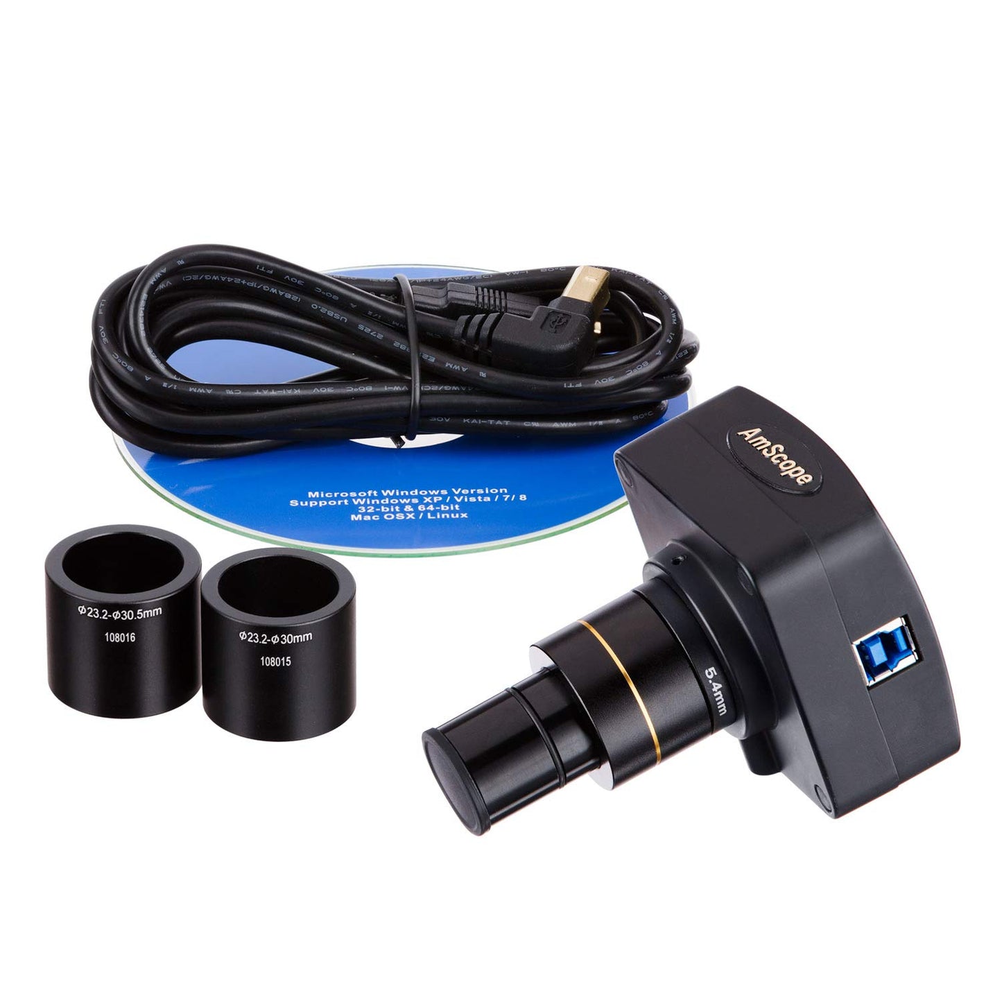 AmScope SM-4TZ-144A Professional Trinocular Stereo Zoom Microscope, WH10x Eyepieces, 3.5X-90X Magnification, 0.7X-4.5X Zoom Objective, Four-Zone LED Ring Light, Double-Arm Boom Stand, 110V-240V, Includes 0.5X and 2.0X Barlow Lens