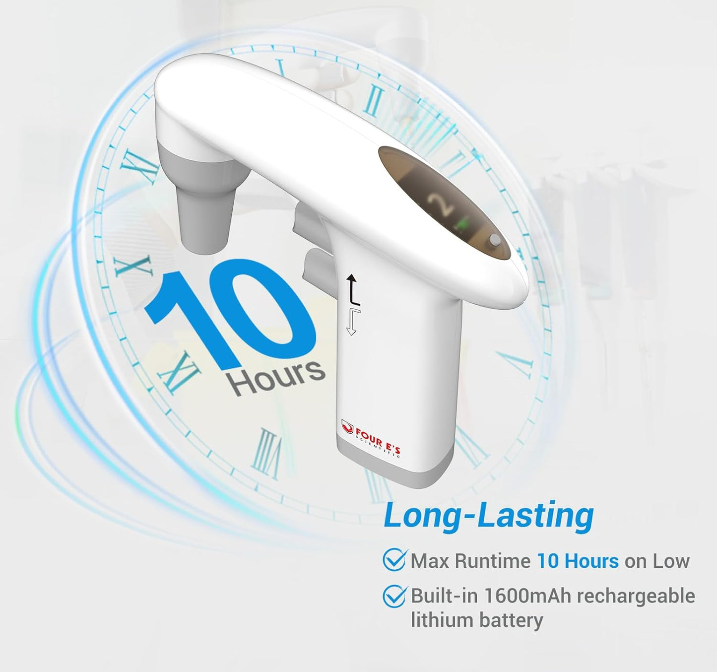 FOUR E'S SCIENTIFIC Electric Pipette Controller 0.1-100mL, Automatic Motorized Pipette Filler with LCD Screen, Adjustable Speed