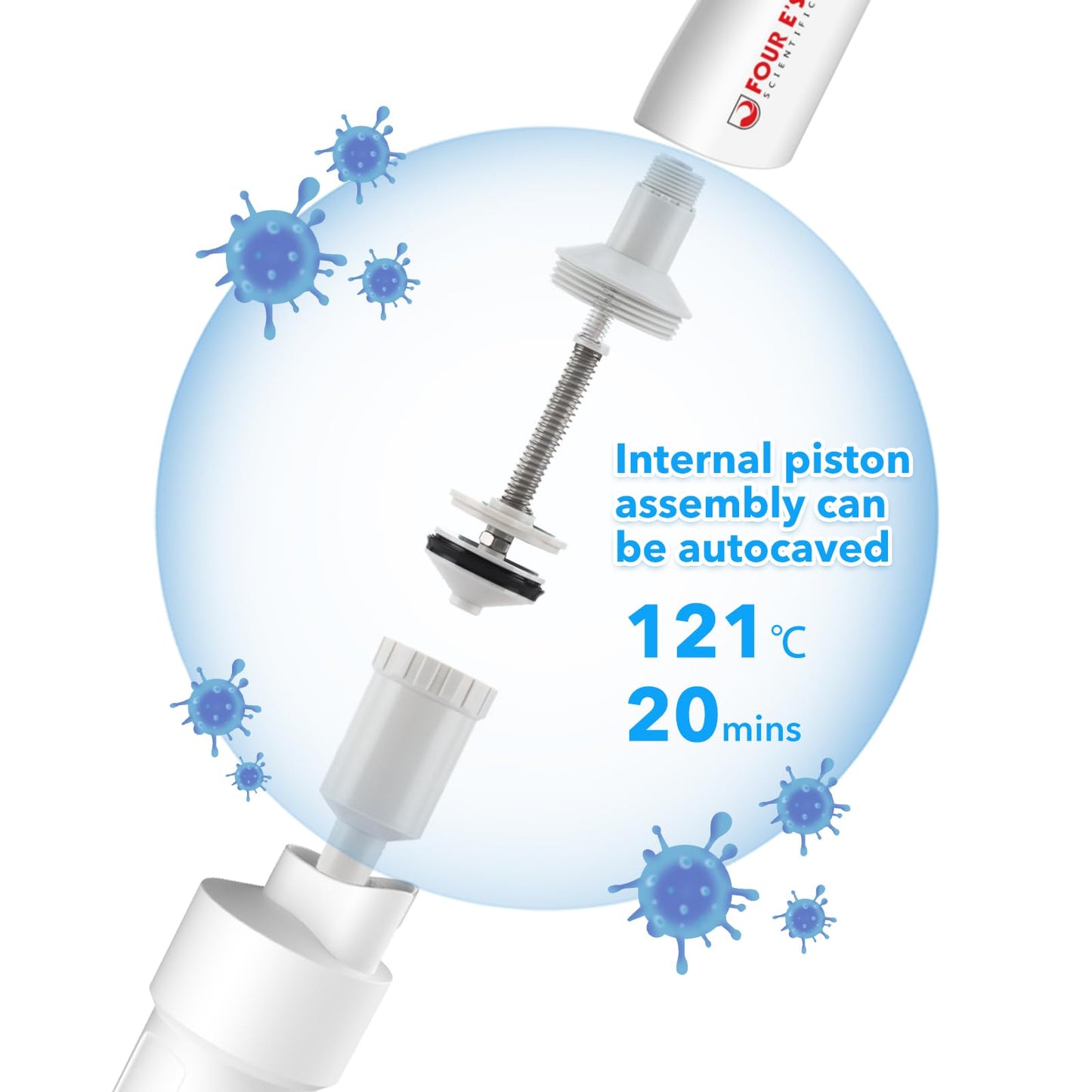 FOUR E'S SCIENTIFIC 20-200μL Pipette, Professional Single-Channel Pipettor Lightweight High Accurate Adjustable Variable Volume Micro Pipette with Calibration Certificate (Model LH0301006)