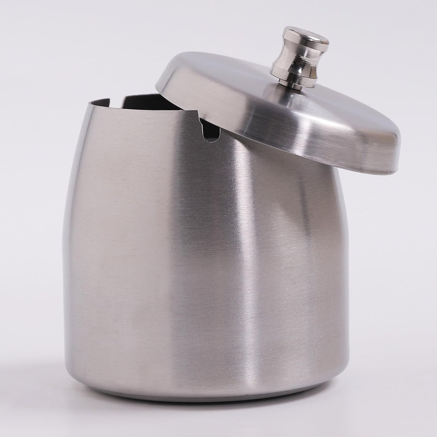 Ashtray with Lid for Cigarette, Stainless Steel Smokeless Odorless Windproof Ashtrays for Home Office Tabletop Outside Patio Outdoor Balcony(3.54"x3.0"x3.38")