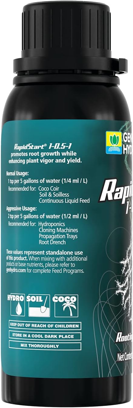 General Hydroponics RapidStart, Plant Food, 1-0.5-1, 500 mL.
