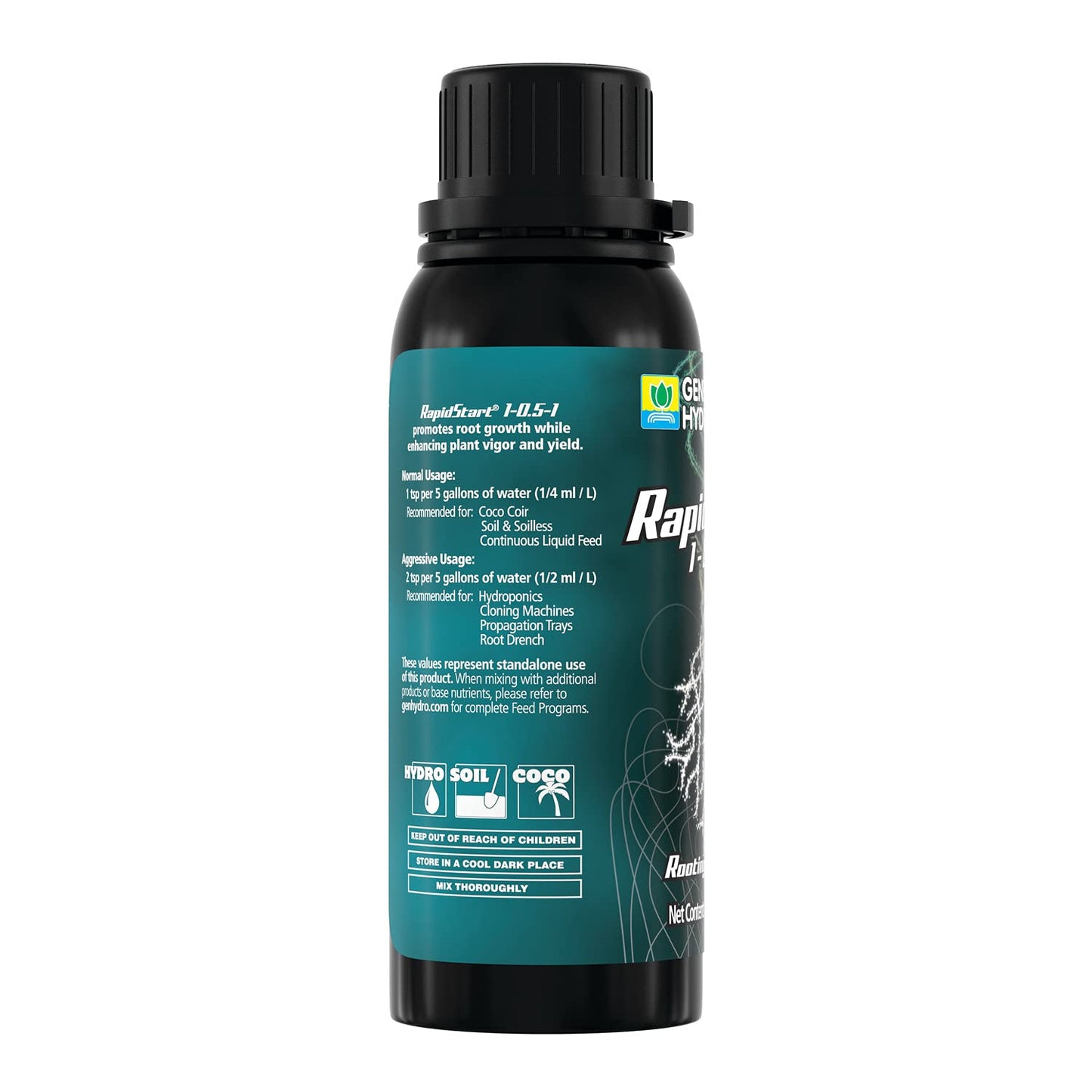 General Hydroponics RapidStart, Plant Food, 1-0.5-1, 1 L.