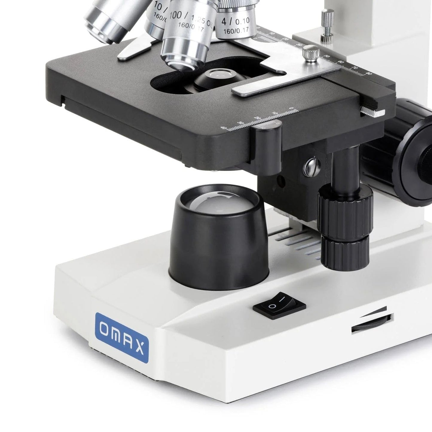OMAX M82E Series LED Binocular Compound Lab Microscope - 40X-2000X Magnification - Microscope Kit with 100 Blank Slides & Cover Slips