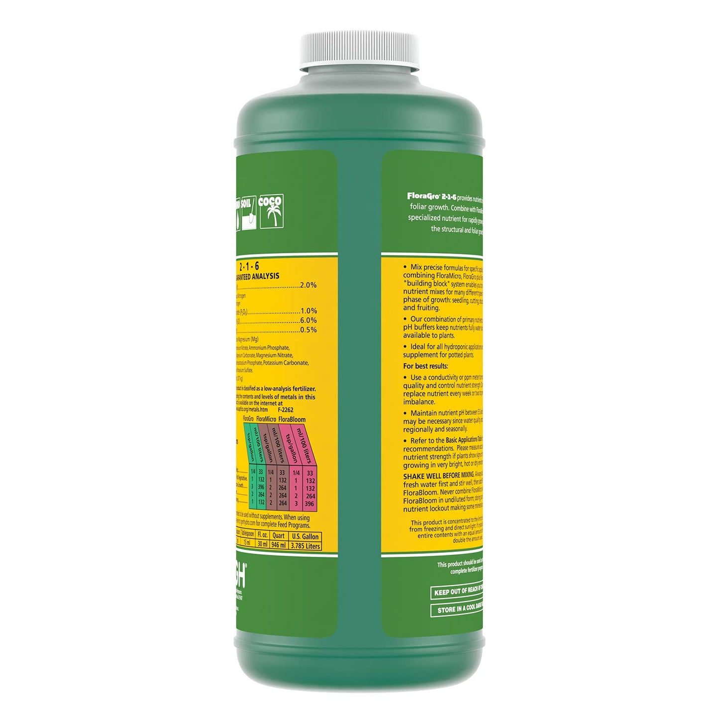 General Hydroponics FloraMicro 5-0-1, Use with FloraBloom & FloraGro For A Tailor-Made Nutrient Mix Ideal for Hydroponics, 1-Quart