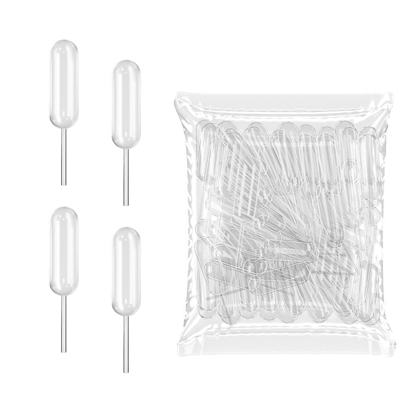 [Heart Style] Vabiooth 50Pcs 4mL Cupcakes Disposable Plastic Transfer Pipettes Liquid Dropper for Chocolate or Strawberries Cupcakes, Ice Cream, Mini Cakes, Waffles, Children's Painting