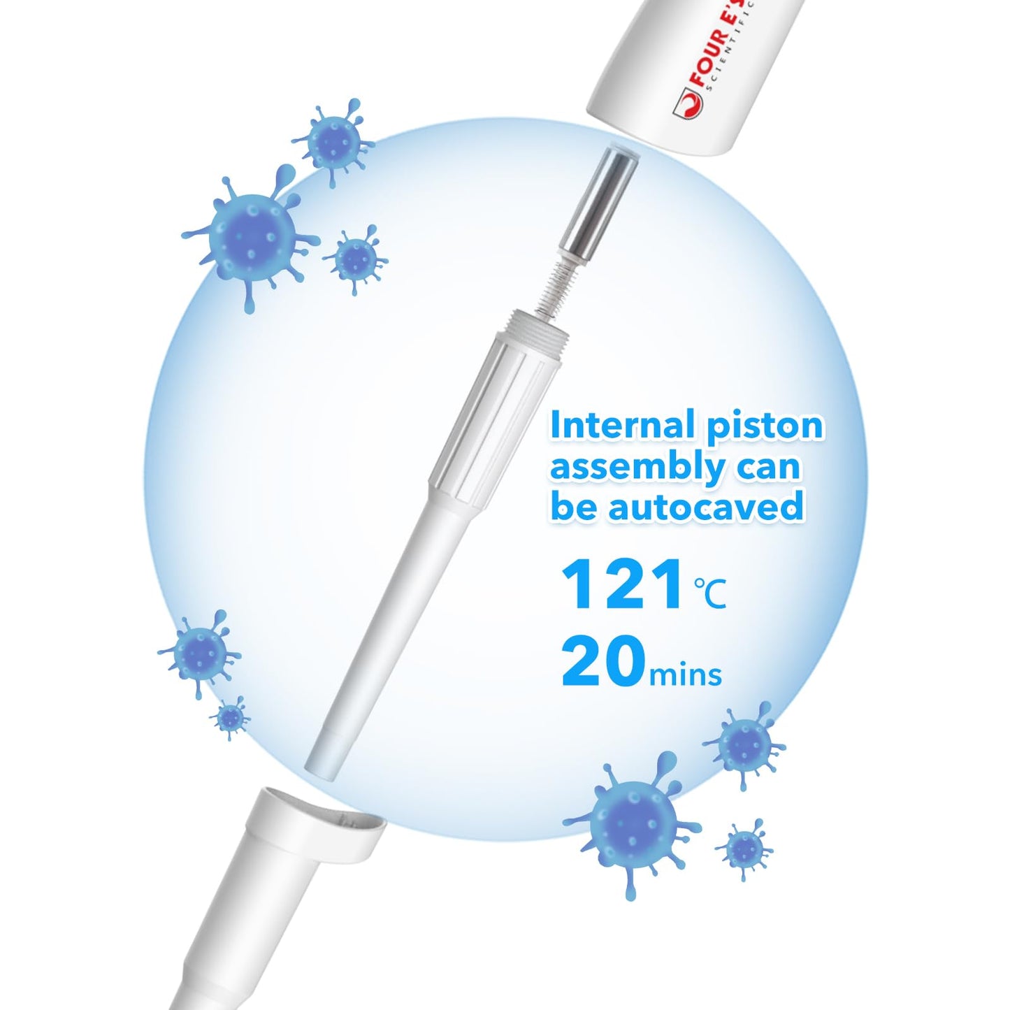 FOUR E'S SCIENTIFIC 20-200μL Pipette, Professional Single-Channel Pipettor Lightweight High Accurate Adjustable Variable Volume Micro Pipette with Calibration Certificate (Model LH0301006)