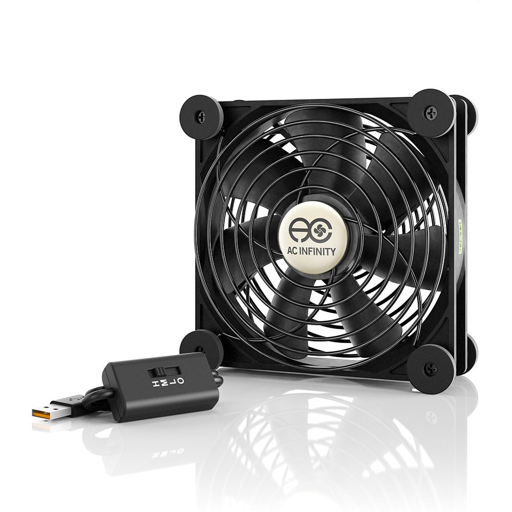 AC Infinity MULTIFAN S7, Quiet Dual 120mm USB Fan, UL-Certified for Receiver DVR PlayStation Xbox Computer Cabinet Cooling