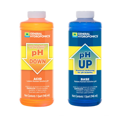 General Hydroponics pH Adjusters, Up and Down Options