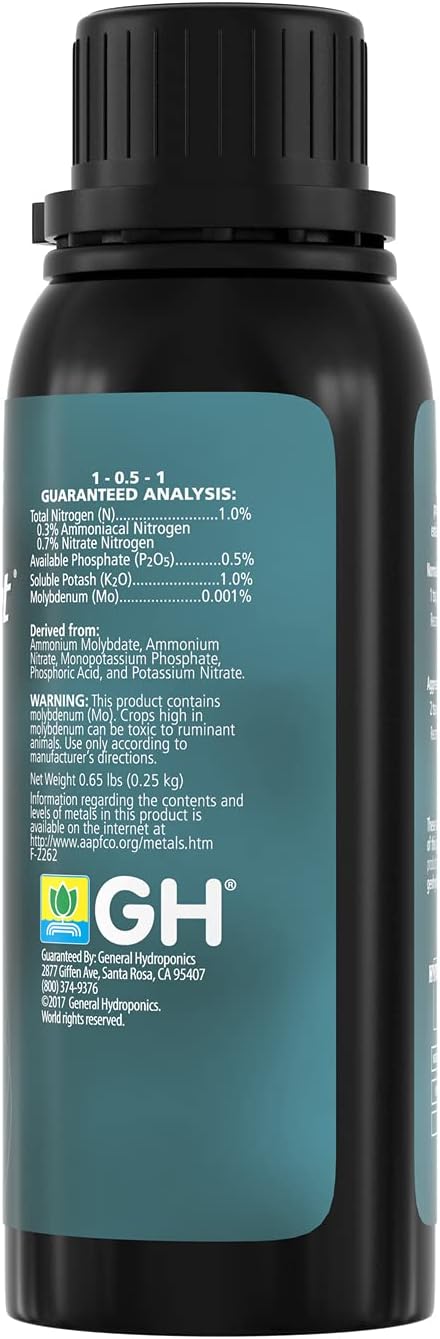 General Hydroponics RapidStart, Plant Food, 1-0.5-1, 500 mL.