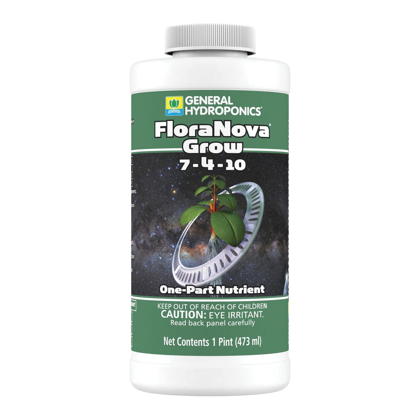 General Hydroponics HGC718807 FloraNova Grow 7-4-10, Robust Strength Of Dry Fertilizer But In Rapid Liquid Form Use For Hydroponics, Soilless Mixtures, Containers & Garden Grown Plants, 2.5-Gallon