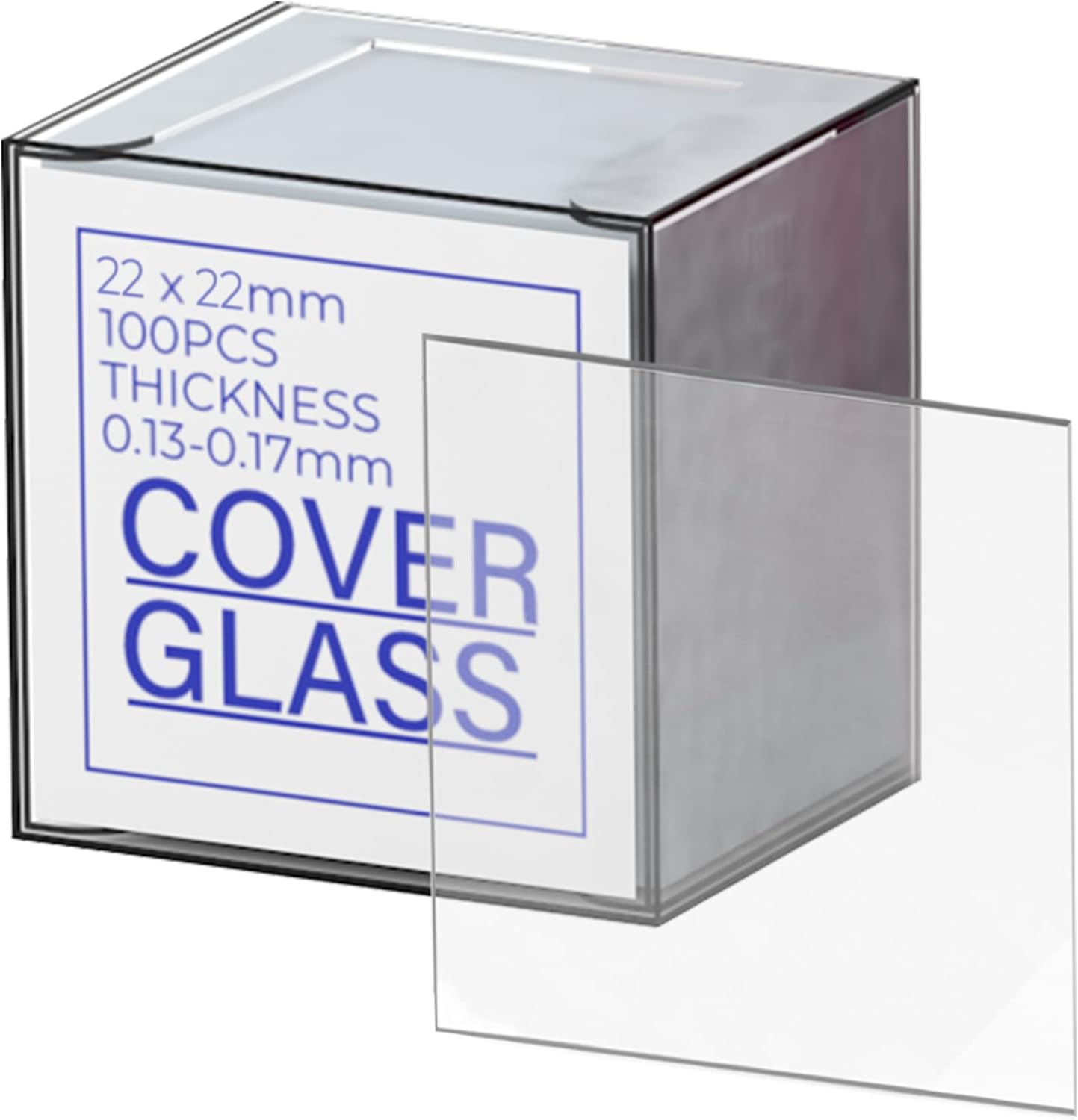 22x22mm Square Coverslips Cover Glass 100 Pcs Vabiooth Microscope Cover for Monocular Binocular Trinocular Microscopes