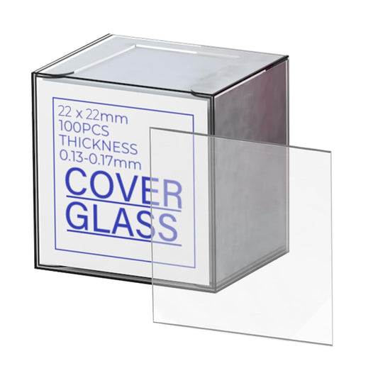 100 Pcs 22x22mm Microscope Cover Square Coverslips Cover Glass for Monocular Binocular Trinocular Microscopes