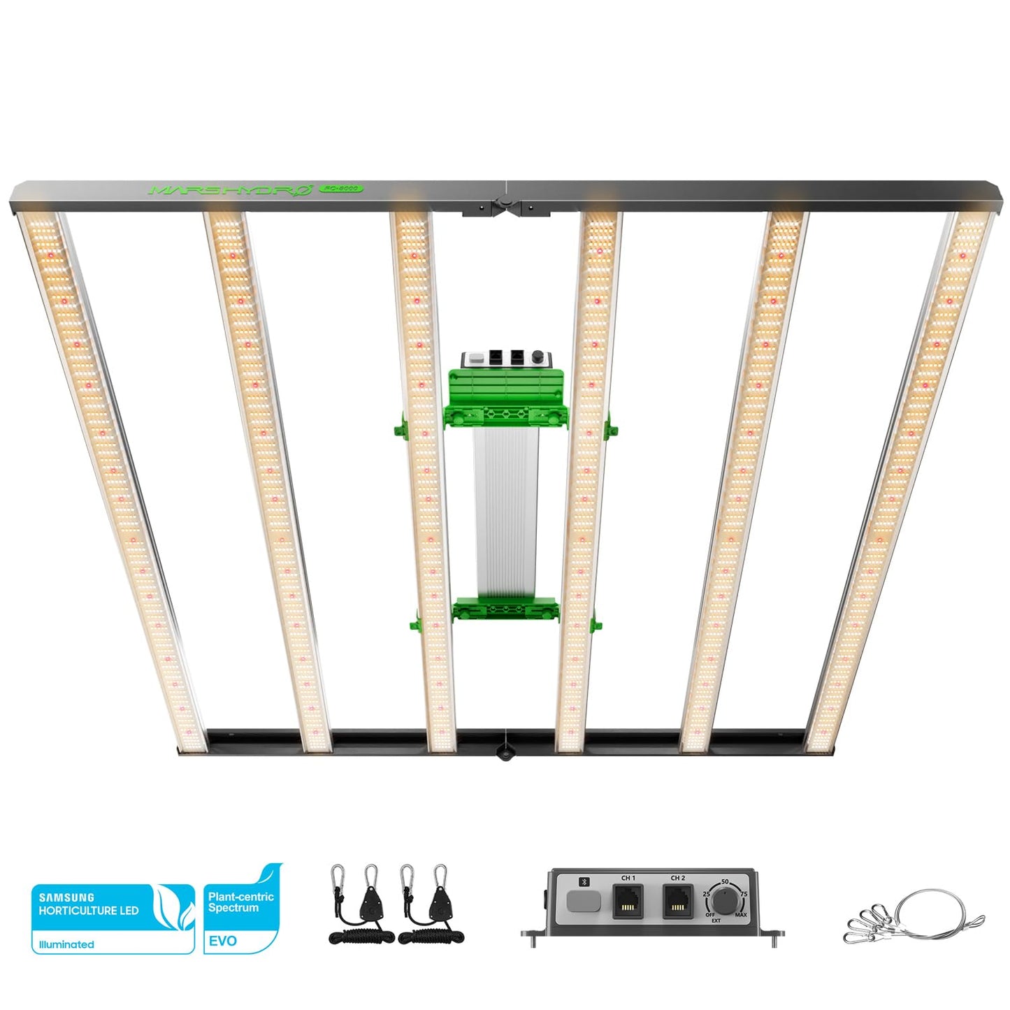 2024 New Version Mars Hydro 2 in 1 Design FC3000 EVO 300W, Samsung LM301H EVO LED Grow Light 3x3 ft Coverage, Commercial Full Spectrum Daisy Chain Dimmable Bar Style Grow Lamp for Indoor Plants