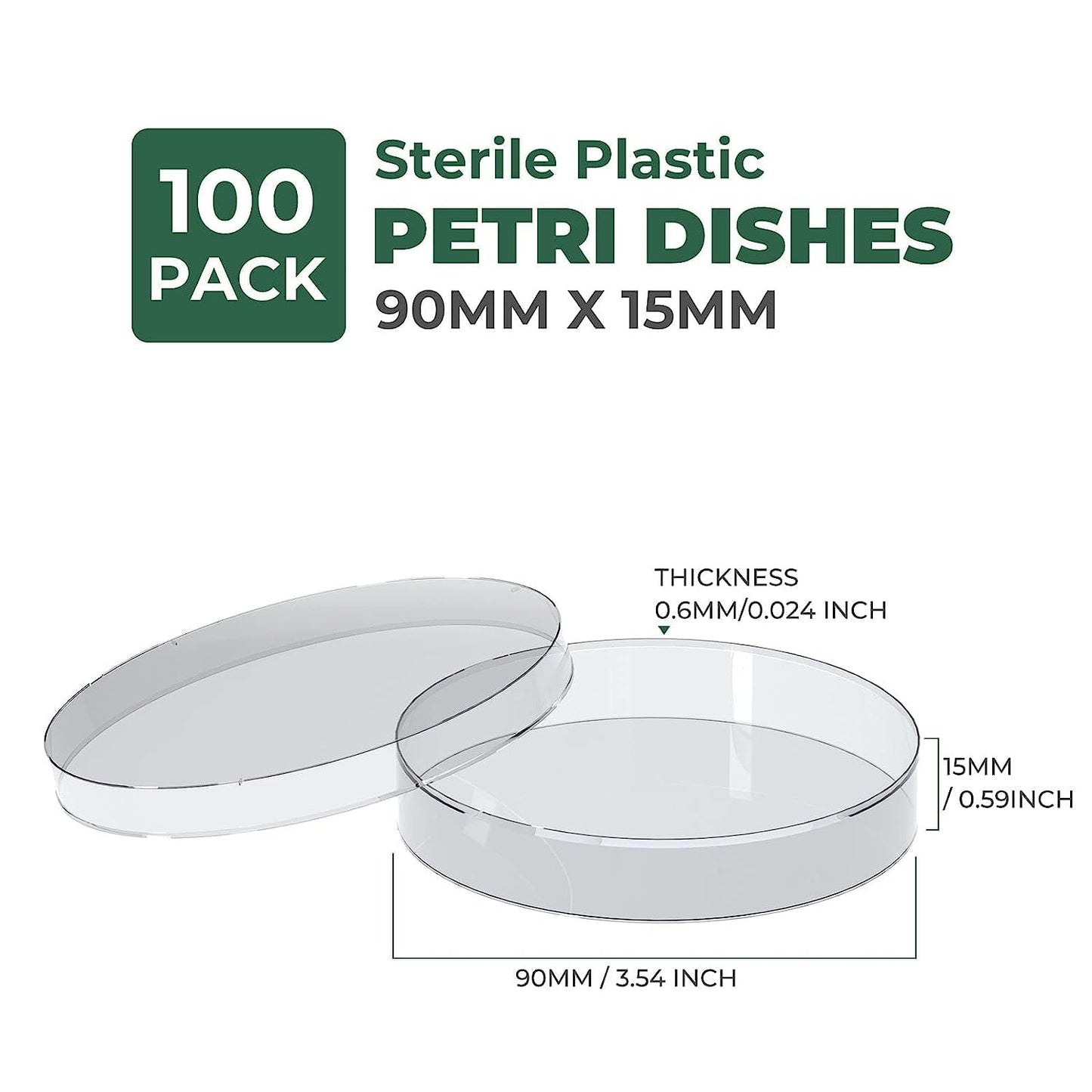 [Autoclavable] 10 Packs Sterile Thick Plastic Petri Dishes with Lid, Vabiooth 90mm Dia x 15mm Deep Clear 3 Vents Petri Dish for Lab Science Experiment, Non-Fragile, Scratch-Resistant
