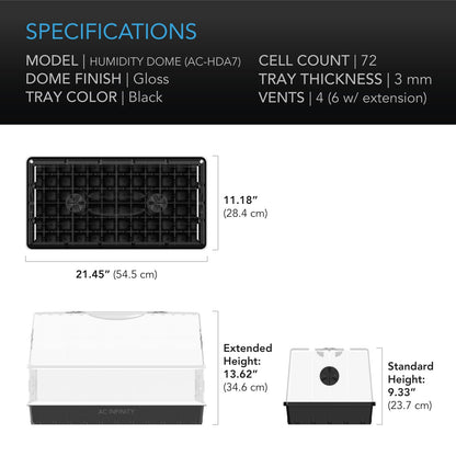 AC Infinity Humidity Domes and Propagation Kit Options