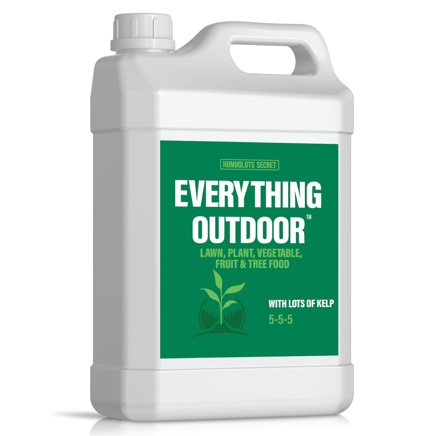 Humboldts Secret Everything Outdoor Plant Food | 5-5-5 Liquid Fertilizer with Norwegian Kelp | All Purpose Lawn, Vegetable & Fruit Food | Garden Nutrients | Refillable Hose End Bottle | 32 Ounce