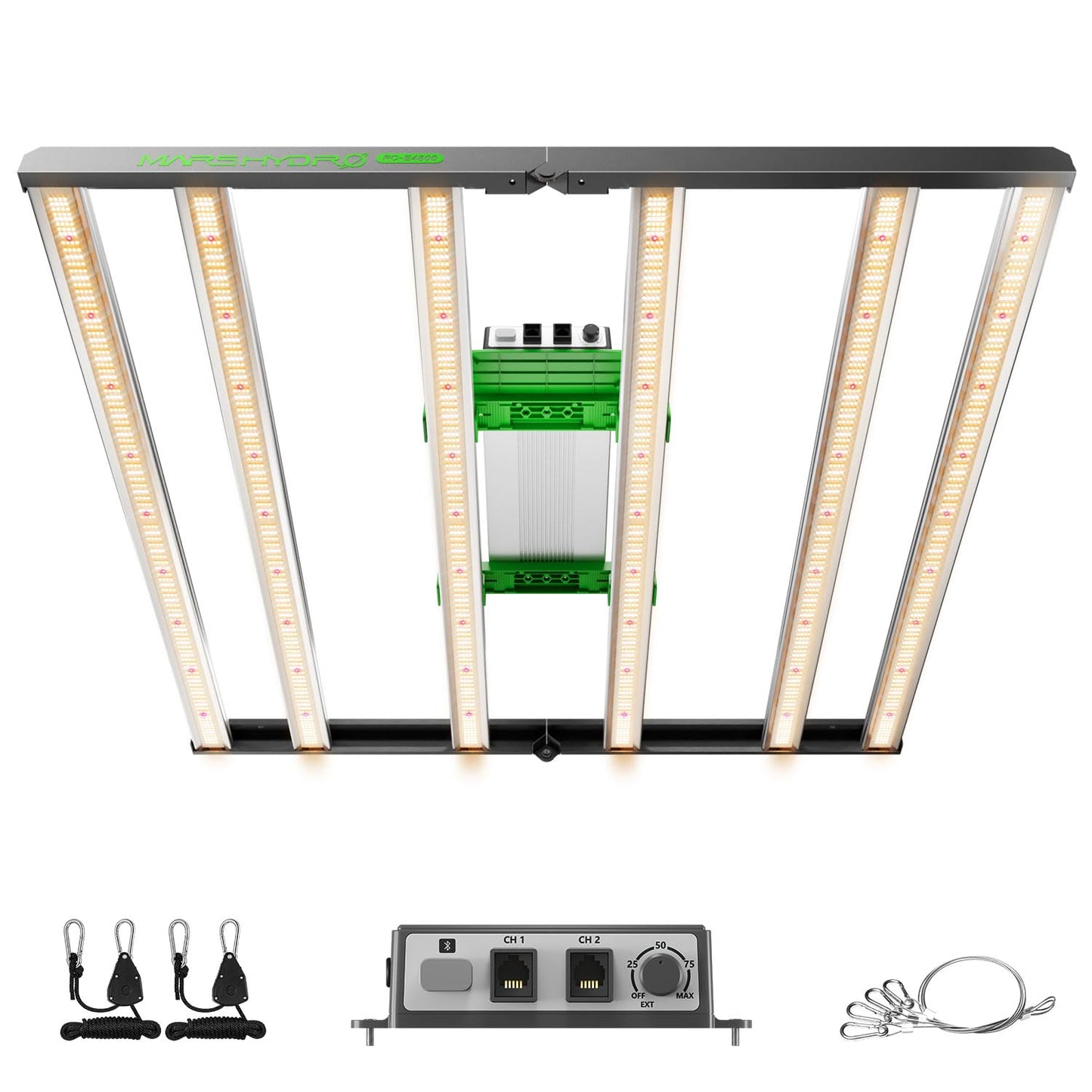 2024 New Version MARS HYDRO FC-E3000 300Watt LED Grow Light 3X3ft Full Spectrum Grow Light Bar, Smart Dimmable & Integrated Grow Lampe for Veg Bloom Flower, Achieve 2.8 umol/J