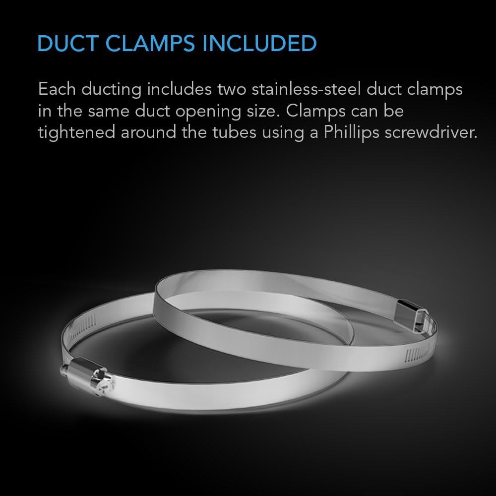 AC Infinity Flexible Aluminum Ducting, Length and Size Options