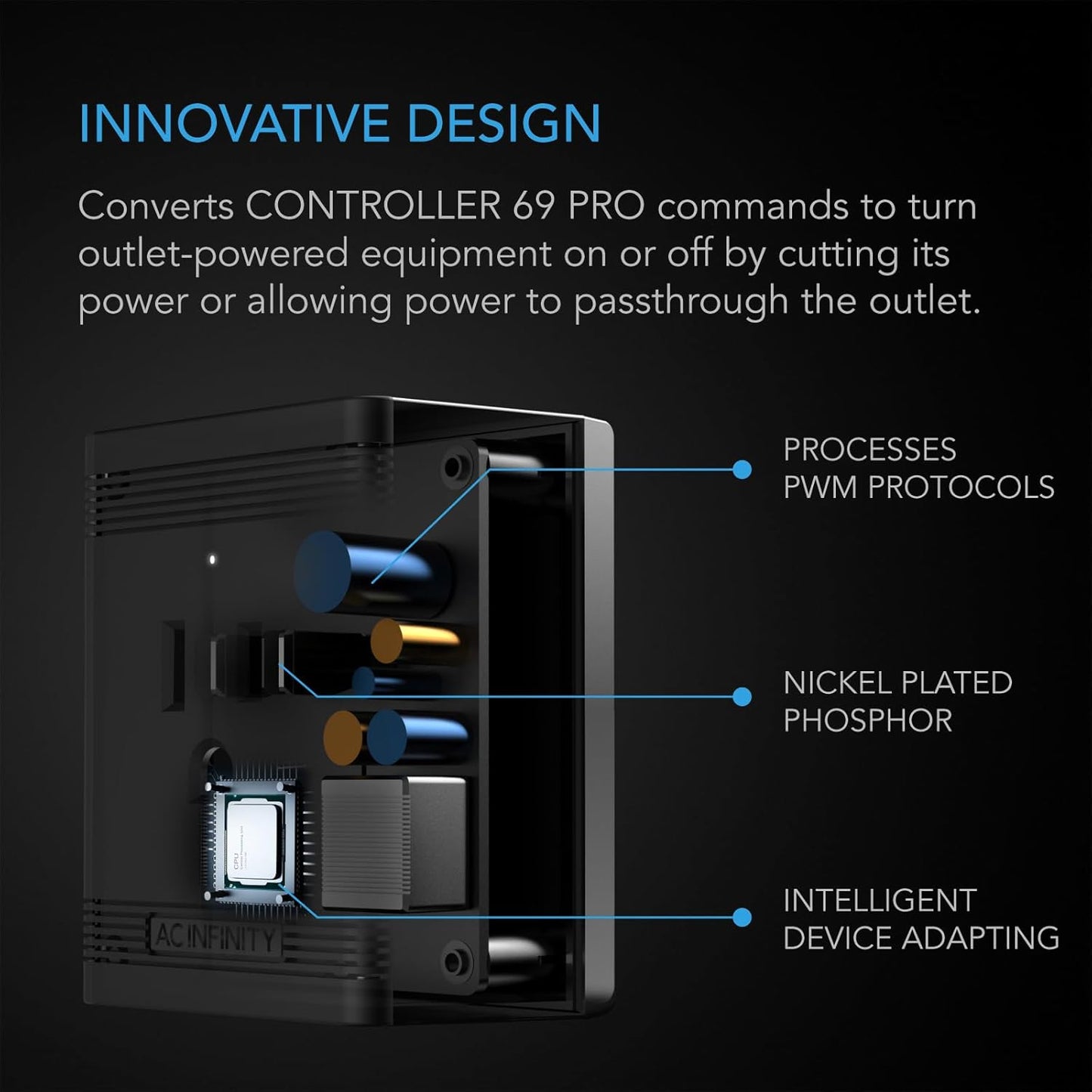 AC Infinity UIS Control Plug, Socket Adapter to Connect UIS Smart Controllers to Outlet Devices