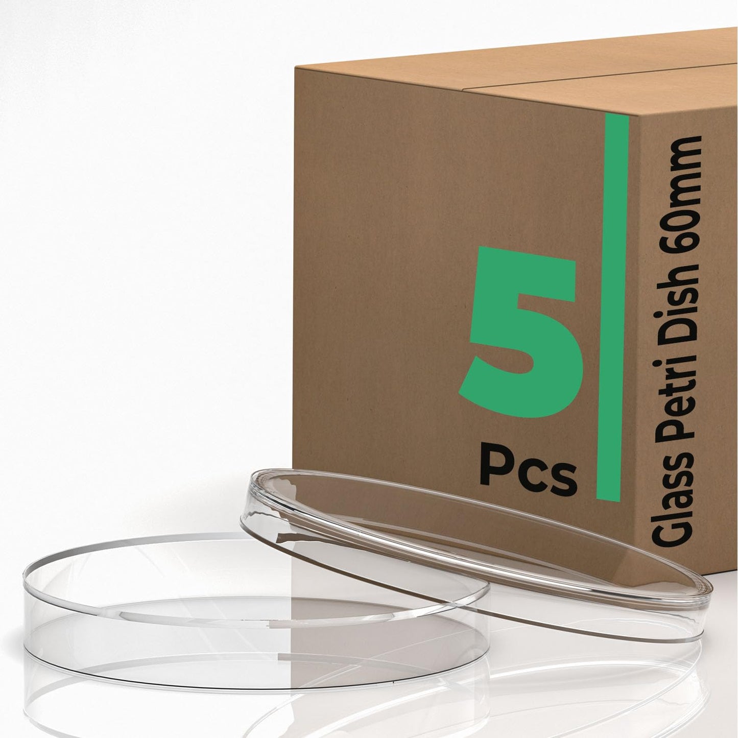 90mm 5 Pcs Thick Glass Petri Dish with Lid, 90mm Dia x 18mm Deep High Borosilicate Glass Petri Dishes Bacterial Culture Dishes for Lab Science Experiment