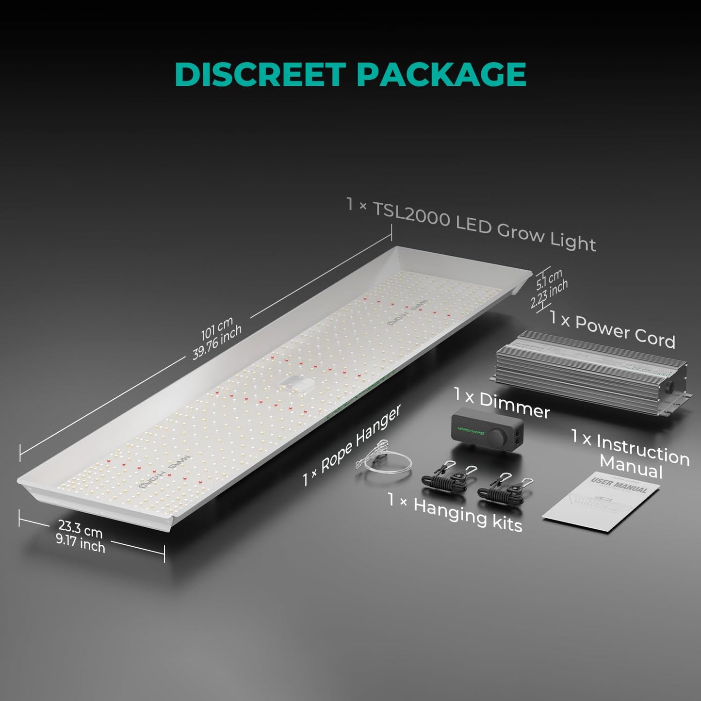 MARS HYDRO TS1000 150W LED Grow Light for Indoor Plants, with Patented Reflector, 5 Levels Dimmable Lights Daisy Chain Full Spectrum Growing Lamps for Seedlings Veg Bloom in 2x2/3x3 Grow Tent