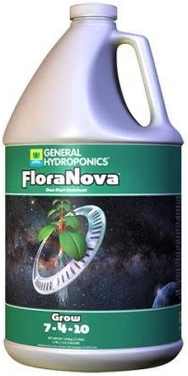 General Hydroponics FloraNova Grow 7-4-10, Robust Strength of Dry Fertilizer But in Rapid Liquid Form, Use for Hydroponics, Soilless Mixtures, Containers & Garden Grown Plants, 1-Quart