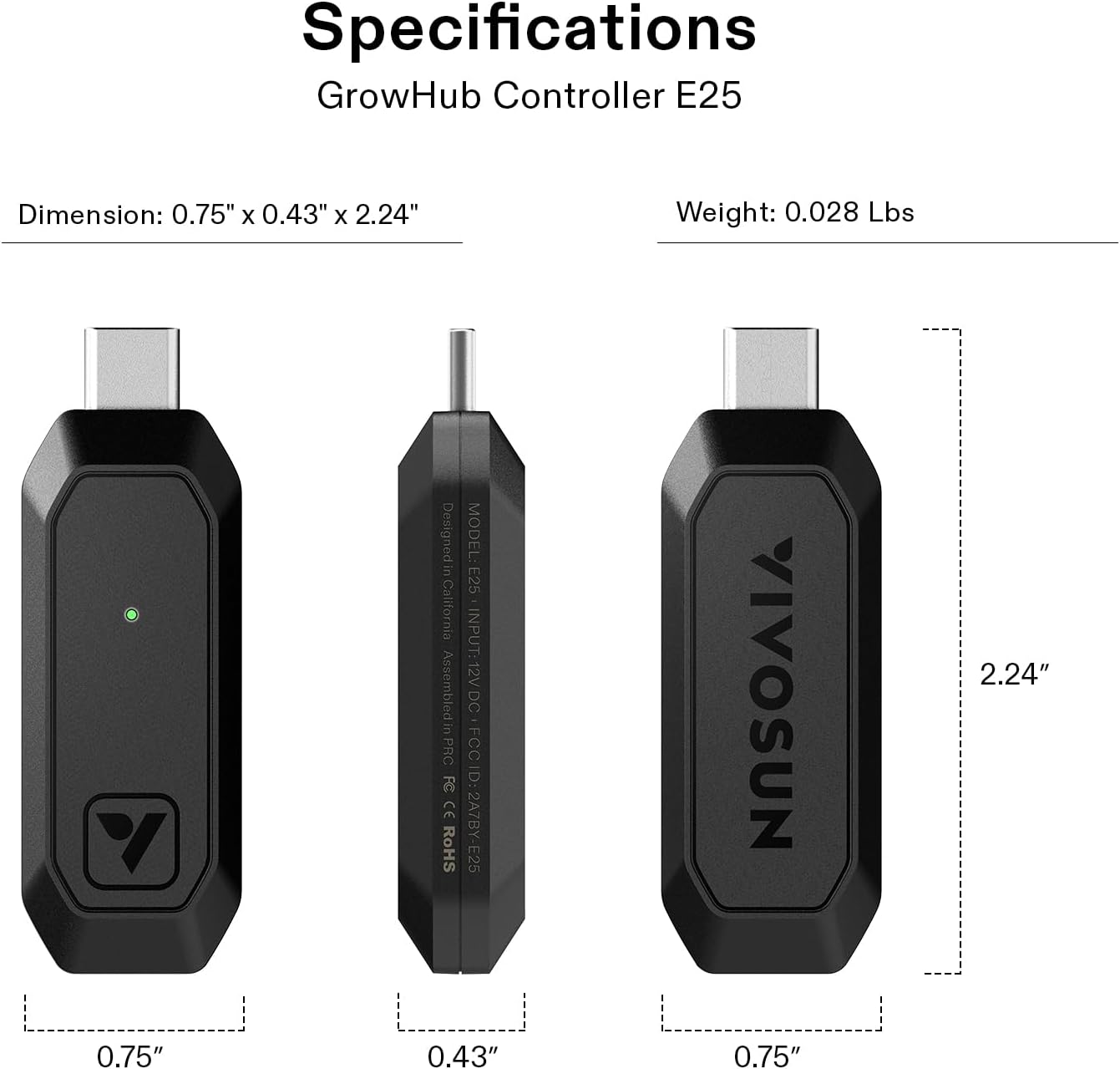 VIVOSUN GrowHub Controller E25 for Grow Tent Cooling Ventilation Lighting, Supports Smart Grow System Devices, Easy to Install & Use, WiFi App Controllable, Expansion Port for E42/E42A