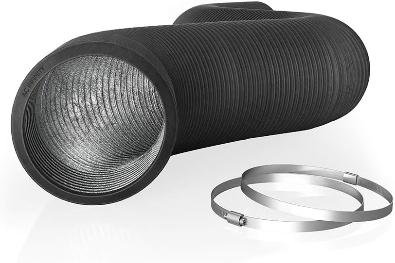 AC Infinity Flexible 4-Inch Aluminum Ducting, 8-Feet Long