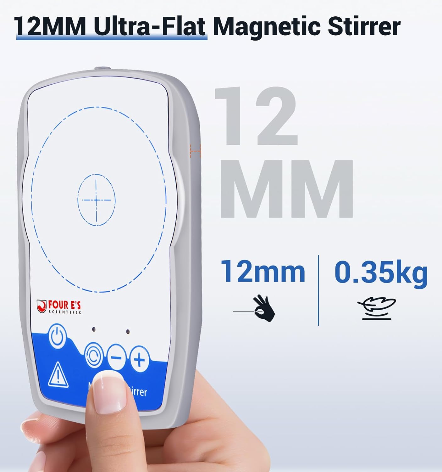 FOUR E'S SCIENTIFIC Ultra-Flat Magnetic Stirrer, Magnetic Stir Plate Mini Lab Stirrers 50-1500 RPM | NO Heating | 100-240 V | Max. Stirring Capacity: 800 mL