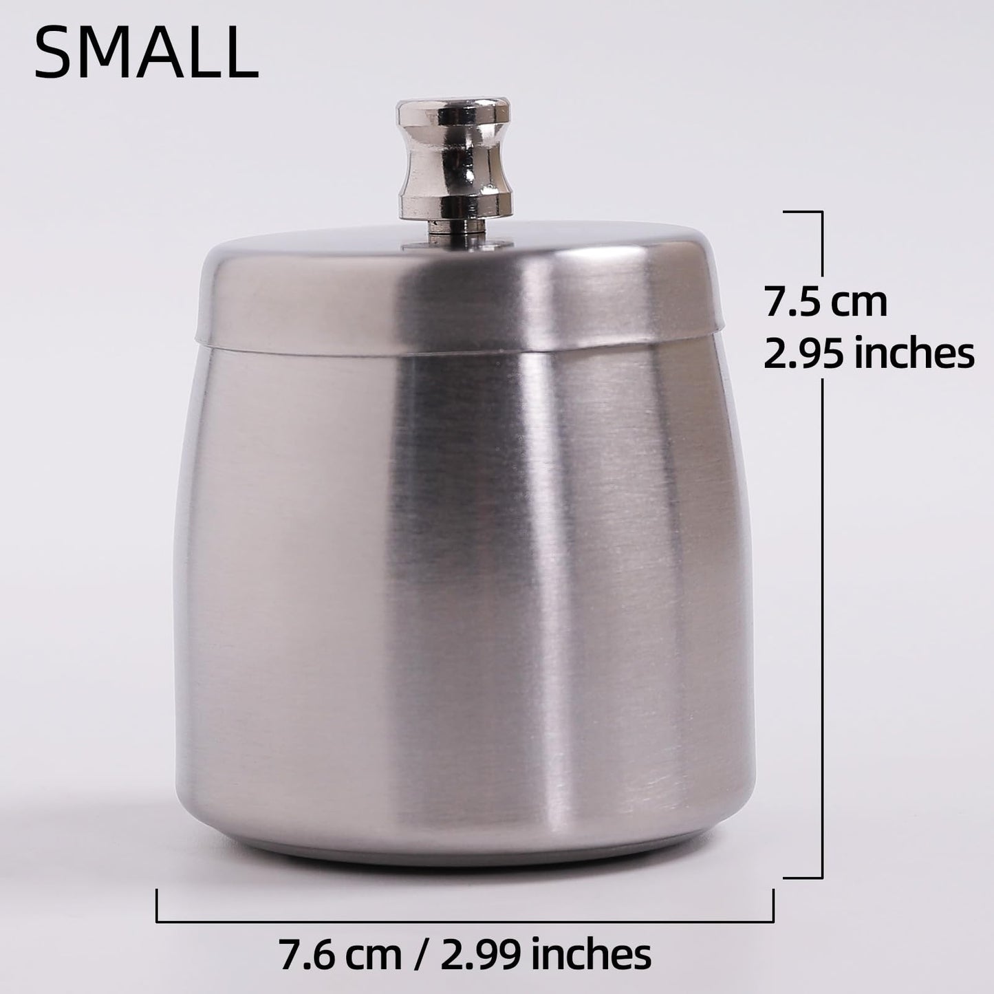 Ashtray with Lid for Cigarette, Stainless Steel Smokeless Odorless Windproof Ashtrays for Home Office Tabletop Outside Patio Outdoor Balcony(3.54"x3.0"x3.38")