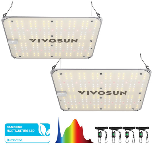 VIVOSUN 2-Pack VS1000E LED Grow Light with Samsung Diodes, Sunlike Full Spectrum Plant Light for Indoor Plants Seedling Veg and Bloom in 2x2/3x3 Grow Tents Greenhouses