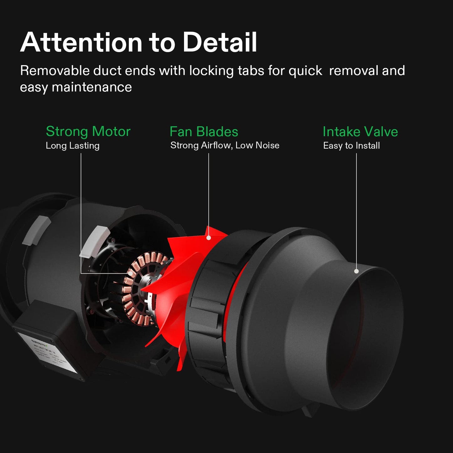 VIVOSUN 4 Inch 190 CFM Inline Fan with Speed Controller, 4 Inch Carbon Filter and 8 Feet of Ducting, Temperature Humidity Monitor for Grow Tent Ventilation