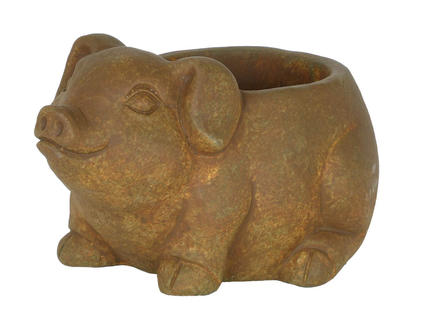 Classic Home and Garden Cement Buddies Animal Planter - Cute Desk Decoration - UV Coated Animal Vase w/Removable Drain Plug - Succulent Planter for Indoor/Outdoor Use (Bird Planter, Rust, Large)