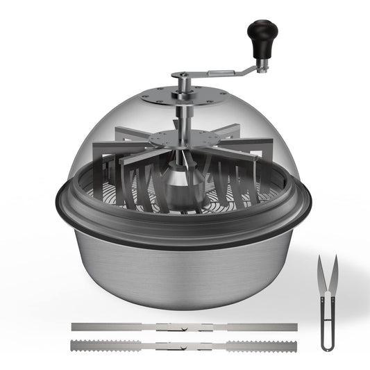 AC Infinity Bud Leaf Bowl Trimmer 16", Clear Visibility Dome with Sharp Stainless Steel Blades, for Twist Spin Cutting Leaves, Buds, Flowers, Hydroponics Plants