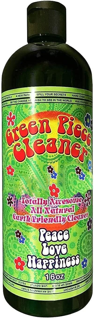 Green Piece® Glass Cleaner 16 oz Bottle with Set of 3 Silicone Plugs - Excellent for Scent Proofing and Cleaning