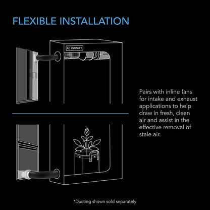 AC Infinity Window Duct Kit, Universal Vent Port for 4” and 6” Inline Fans
