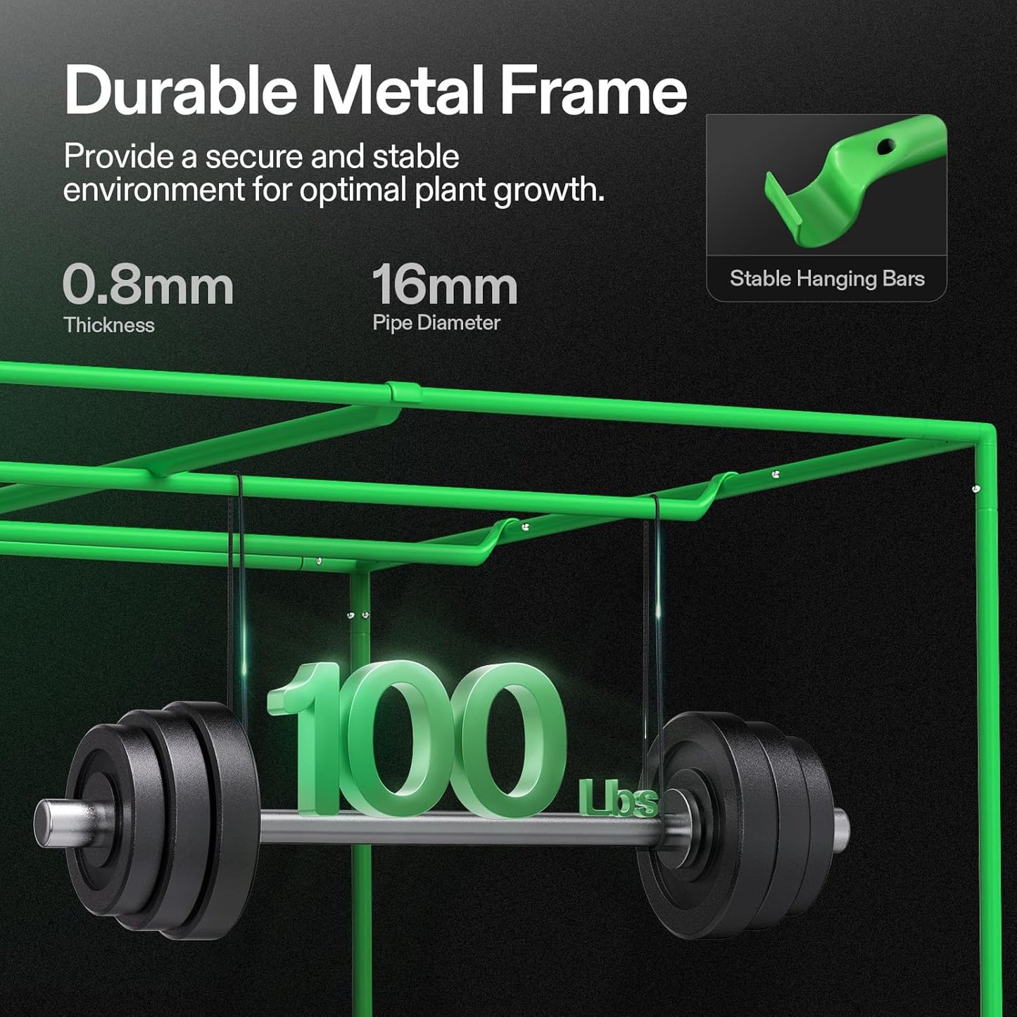 S848 4X8 Grow Tent, 96"X48"X80" High Reflective Mylar with Observation Window and Floor Tray for Hydroponics Indoor Plant for VS4000/VSF4300